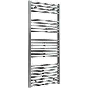 Reina - Diva Curved Heated Towel Rail 1400mm h x 600mm w Chrome