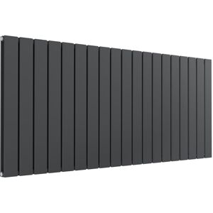 Reina - Flat Double Designer Horizontal Radiator 600mm h x 1402mm Anthracite