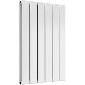 Flat Double Designer Horizontal Radiator 600mm h x 440mm w White - Reina