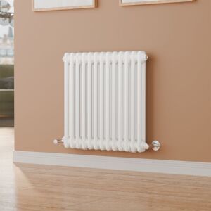 S'afielina - Traditional Radiator Cast Iron Style Radiator 2 Column Designer Central Heating Rad White 600x600mm