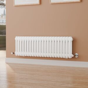 S'AFIELINA Traditional Cast Iron Radiator Horizontal White 2 Column Radiator Central Heating 300x1000mm