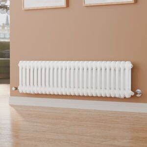 S'afielina - Traditional Cast Iron Radiator Horizontal White 2 Column Radiator Central Heating 300x1200mm