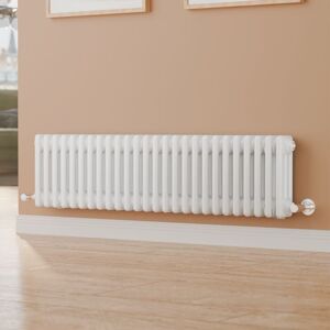 S'afielina - Traditional Cast Iron Style White 3 Column Horizontal Radiator Central Heating Space Saving Radiator 600x1200mm