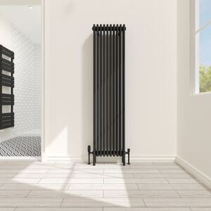 NRG - Traditional 4 Column Radiator Cast Iron Style Heating Rads Vertical Black 1800x470mm