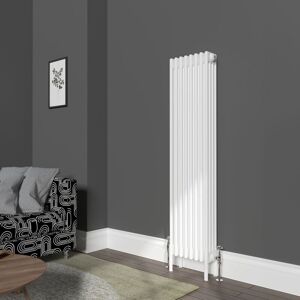 NRG Traditional 4 Column Radiator Cast Iron Style Heating Rads Vertical White 1500x380mm