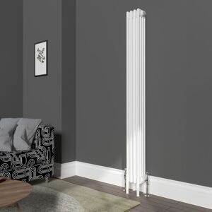 NRG - Traditional 4 Column Radiator Cast Iron Style Heating Rads Vertical White 1800x200mm