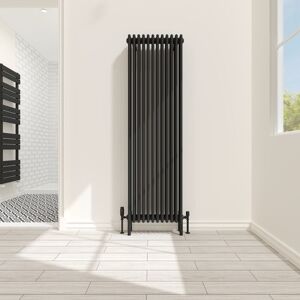 NRG - Traditional 4 Column Radiator Cast Iron Style Heating Rads Vertical Black 1800x560mm