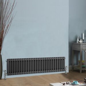 NRG - Traditional Anthracite Horizontal Cast Iron Style Radiator Double Column 300 x 1460mm