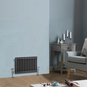 NRG - Traditional Anthracite Horizontal Cast Iron Style Radiator Double Column 300 x 605mm