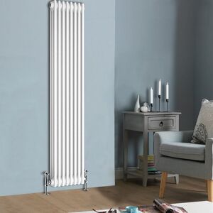 NRG White Traditional Cast Iron Style Radiator Central Heating Rads Vertical 3 Column 1800x380mm