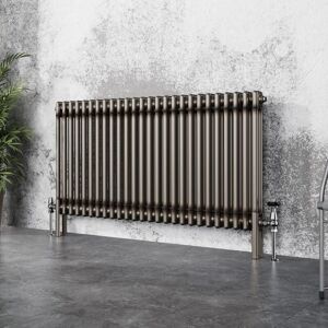 NRG - Traditional Cast Iron Style Radiator Raw Metal Central Heating 2 Column 600x1190mm