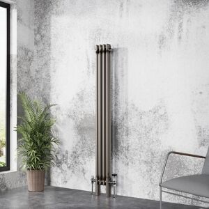 NRG Traditional Cast Iron Style Radiator Raw Metal Central Heating 2 Column 1500x200mm