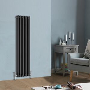 NRG - Traditional Cast Iron Style Radiator Vertical Triple Column Rads Anthracite 1500 x 380mm