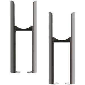 WARMEHAUS Traditional Radiator Floor Legs 2PC/Set 2 Column Raw Metal