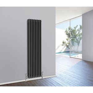 NRG - Traditional Radiator Cast Iron Style Radiator 3 Column Anthracite 1500 x 380mm