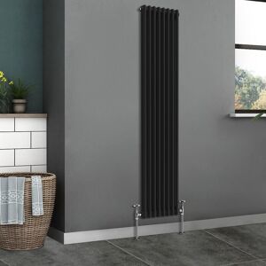NRG - Traditional Radiator Cast Iron Style Radiator 2 Column Black 1800x380mm