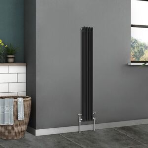 NRG - Traditional Radiator Cast Iron Style Radiator 3 Column Black 1500x202mm