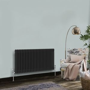 NRG - Traditional Cast Iron Style Radiator Horizontal 2 Column Black 600 x 1190mm