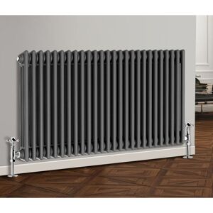 NRG - Traditional Cast Iron Style Radiator Horizontal 3 Column Anthracite 600 x 1190mm