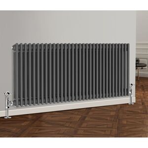 NRG - Traditional Radiator Cast Iron Style Radiator 3 Column Anthracite 600 x 1460mm