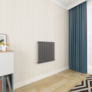 AICA SANITAIRE Acezanble Anthracite Flat Panel Radiator 600 x 612mm Single Panel