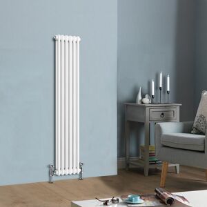 NRG - Traditional White Vertical Cast Iron Radiator Double Column 1500 x 290 mm
