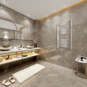 SKY BATHROOM 1200x600mm(HxW)Chrome Curved Center Heated Towel Track Heated Towel Radiator