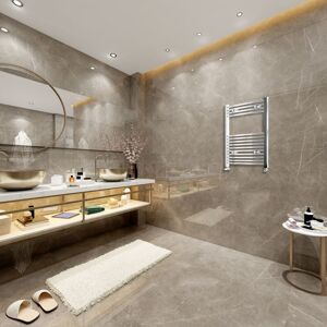 Sky Bathroom - 800x400mm(HxW)Chrome Curved Center Heated Towel Track Heated Radiators