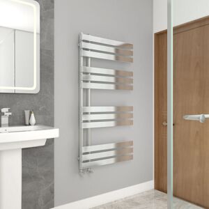 Warmehaus - 1200x600mm Flat Panel Bathroom Heated Towel Rail Radiator Chrome