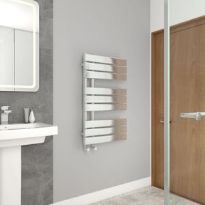 Warmehaus - 824x500mm Flat Panel Bathroom Heated Towel Rail Radiator Chrome