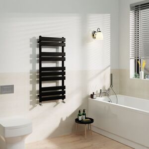Warmehaus - Black Flat Panel Heated Towel Rail Radiator Bathroom 1000x450mm