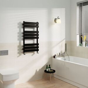 Warmehaus - Black Flat Panel Heated Towel Rail Radiator Bathroom 800x450mm