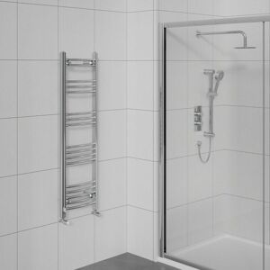 Warmehaus - Curved Heated Towel Warmer Bathroom Radiator Chrome 1200x400mm