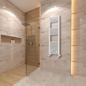 Warmehaus - Curved White Bathroom Heated Radiator Warmer 1200x400mm