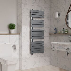 Warmehaus - Flat Panel Electric Heated Towel Rail Gunmetal 1380x500mm