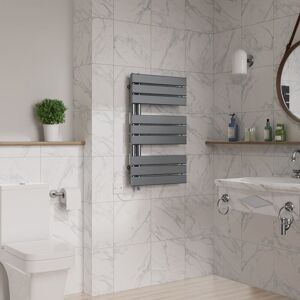 Warmehaus - Flat Panel Electric Heated Towel Rail Gunmetal 824x500mm
