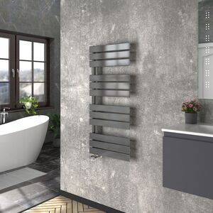 WarmeHaus Heated Towel Radiator Flat Panel Gunmetal 1126x500mm