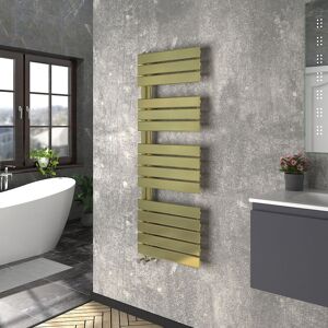 Warmehaus - Heated Towel Radiator Flat Panel Brushed Brass 1380x500