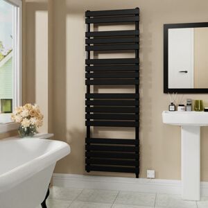 Warmehaus - Electric Flat Heated Towel Rail Radiator Black 1800x600mm 1000W