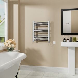 Warmehaus - Electric Curved Bathroom Radiator Chrome 600x500mm