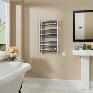 Warmehaus - Electric Curved Bathroom Radiator Chrome 800x500mm