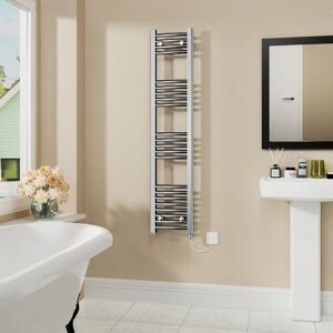 Warmehaus - Electric Curved Bathroom Radiator Chrome 1400x300mm
