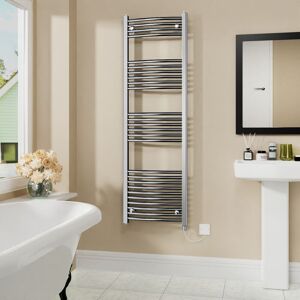 Warmehaus - Electric Curved Bathroom Radiator Chrome 1600x500mm