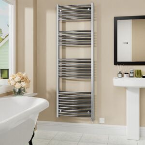 Warmehaus - Electric Curved Bathroom Radiator Chrome 1800x600mm