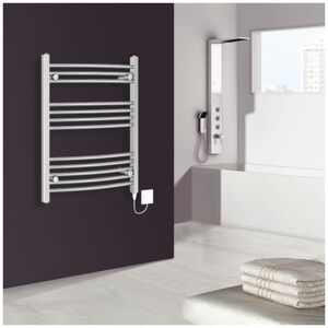 Warmehaus - Electric Heated Warming Towel Rail 750x600mm Chrome Curved