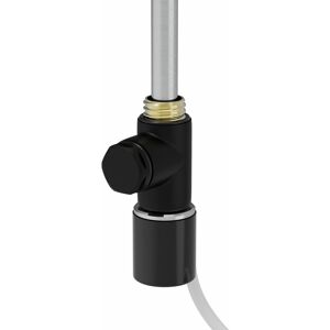 Warmehaus - Electric Heating Element Dual Fuel + Cover Cap + t Piece with End Plug for Heated Towel Rail Warmer Bathroom Radiators 300W Black