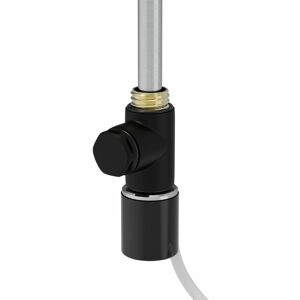 Warmehaus - Electric Heating Element Dual Fuel + Cover Cap + t Piece with End Plug for Heated Towel Rail Warmer Bathroom Radiators 400W Black