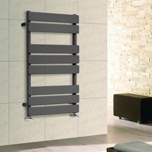 Warmehaus - Flat Panel Anthracite Bathroom Heated Towel Rail Ladder Radiator Warmer 800x600mm