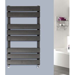 Warmehaus - Flat Panel Anthracite Bathroom Heated Towel Rail Ladder Radiator Warmer 800x450mm