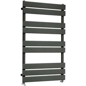 Warmehaus - Flat Panel Anthracite Bathroom Heated Towel Rail Ladder Radiator Warmer 1000x600mm